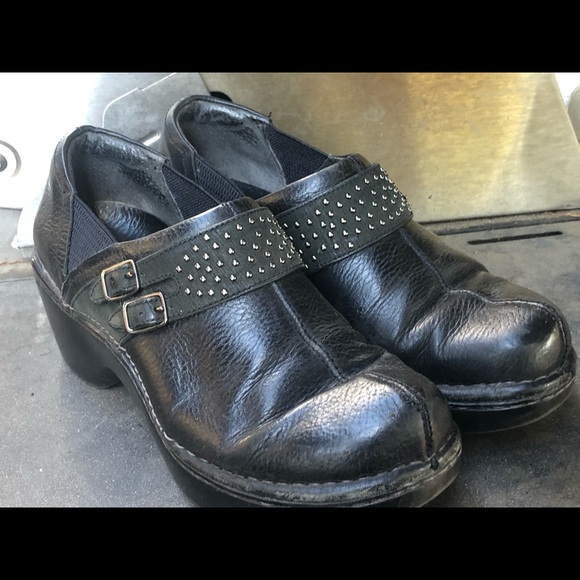 ariat Black Leather WedgeClogs Sandals Size 10D - Picture 5 of 10